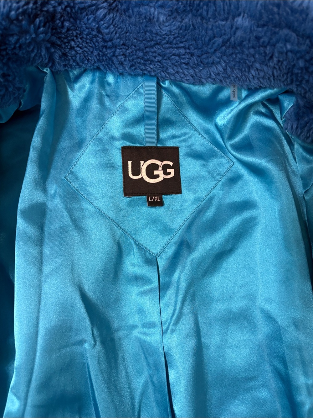 UGG Alesandra Faux Fur Sherpa Teddy Long Wrap Coat - Picture 5 of 6